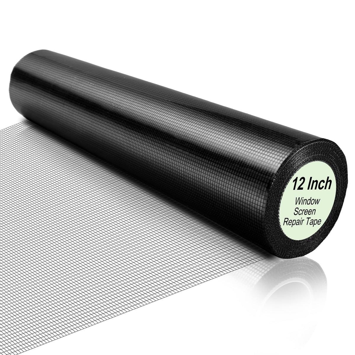 CroBlissful window screen tape 12in by 20ft in black enables fast waterproof repairs.