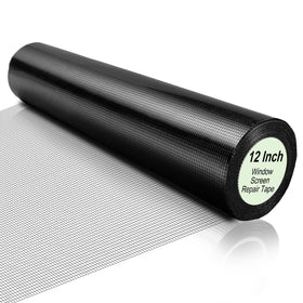 CroBlissful window screen tape 12in by 20ft in black enables fast waterproof repairs.