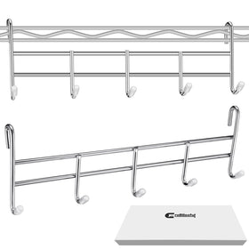 CroBlissful wire shelving hook attachment set in chrome for versatile storage.