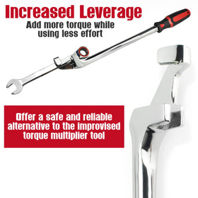 CROM 15-Inch Extender grip close-up emphasizes the comfortable rubber handle.