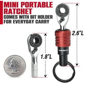 CROM EDC mini ratchet wrench bit holder attachment keeps bits organized securely.