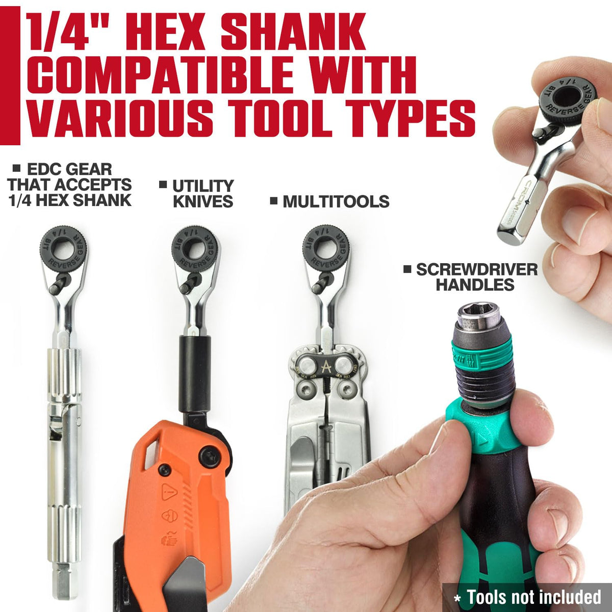 CROM EDC mini ratchet wrench pocket-ready design fits easily in a pocket.