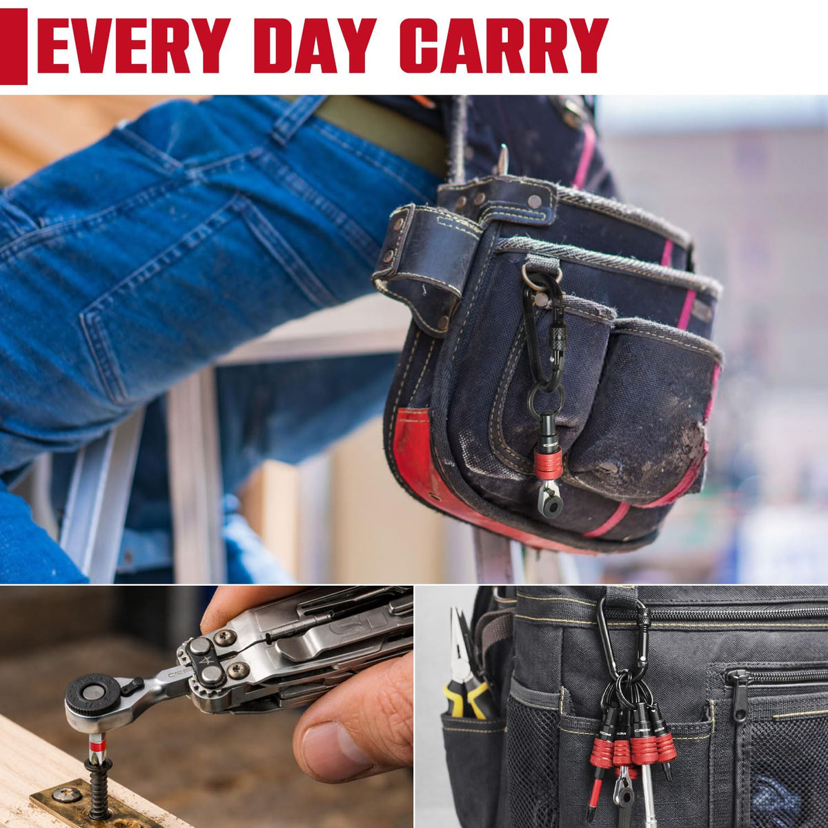 CROM EDC mini ratchet wrench works with other one-quarter drivers for on-the-go tasks.
