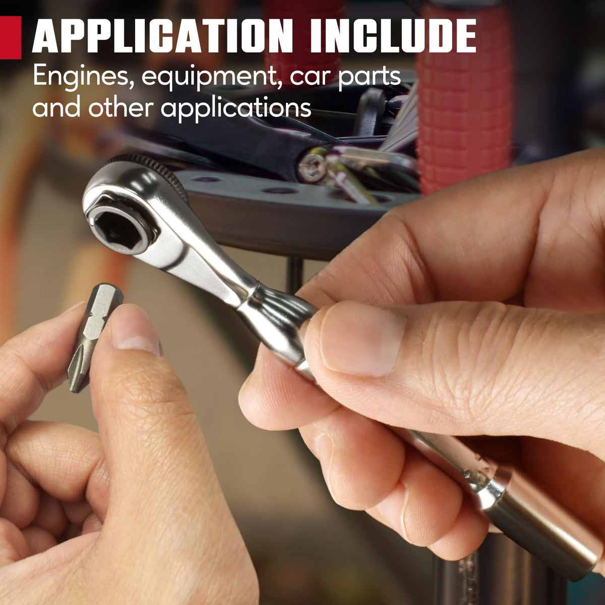 CROM mini ratchet thumb wheel speeds screw installation.