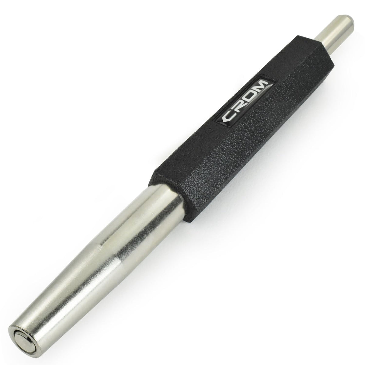 CROM Trim Nail Punch shows finger protection during precise trim nail driving.