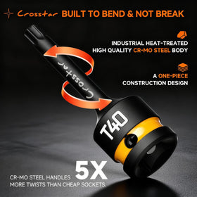 Crosstar corrosion-resistant socket surface protects against humidity and oil