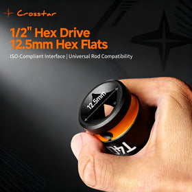 Crosstar extended shank T40 socket enabling engine bay reach