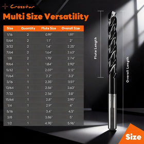 Crosstar M35 cobalt drill bit 3/8 in for heavy duty metal drilling