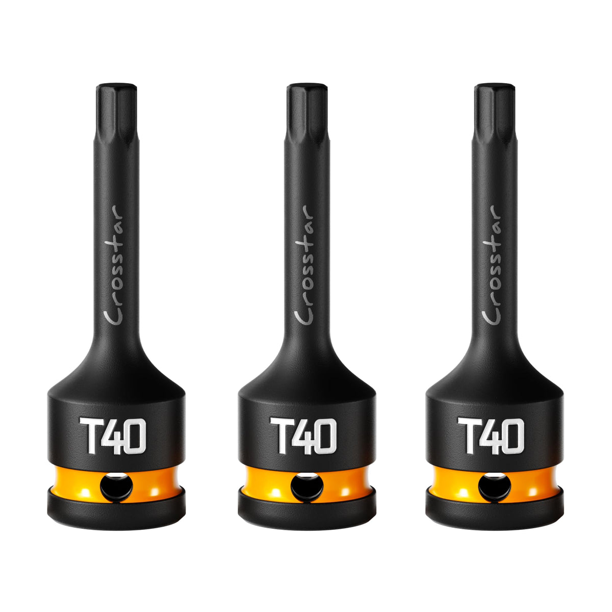 Crosstar T40 impact sockets in a 1-2 drive case for durability