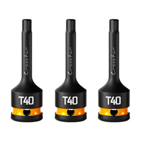 Crosstar T40 impact sockets in a 1-2 drive case for durability