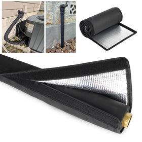 CrsaSwivo AC pipe insulation cover on outdoor lines reduces heat loss and condensation.