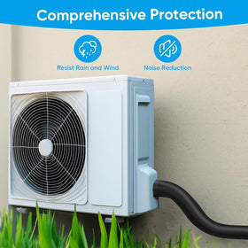CrsaSwivo waterproof and moisture-proof cover protects outdoor HVAC piping.
