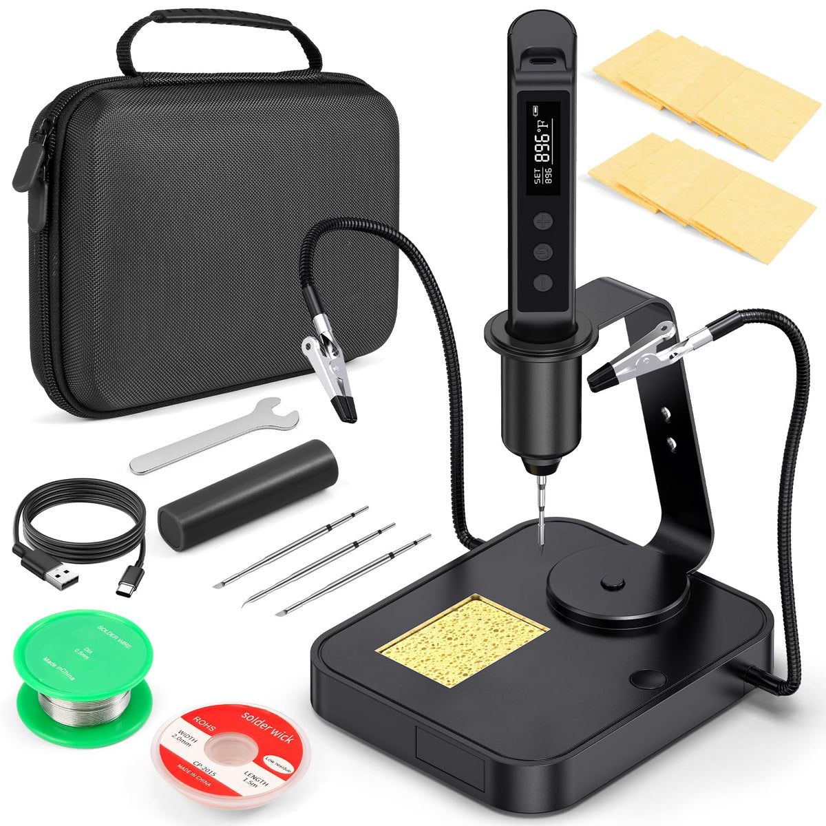 Crtsweker cordless soldering iron kit for quick on-the-go repairs.