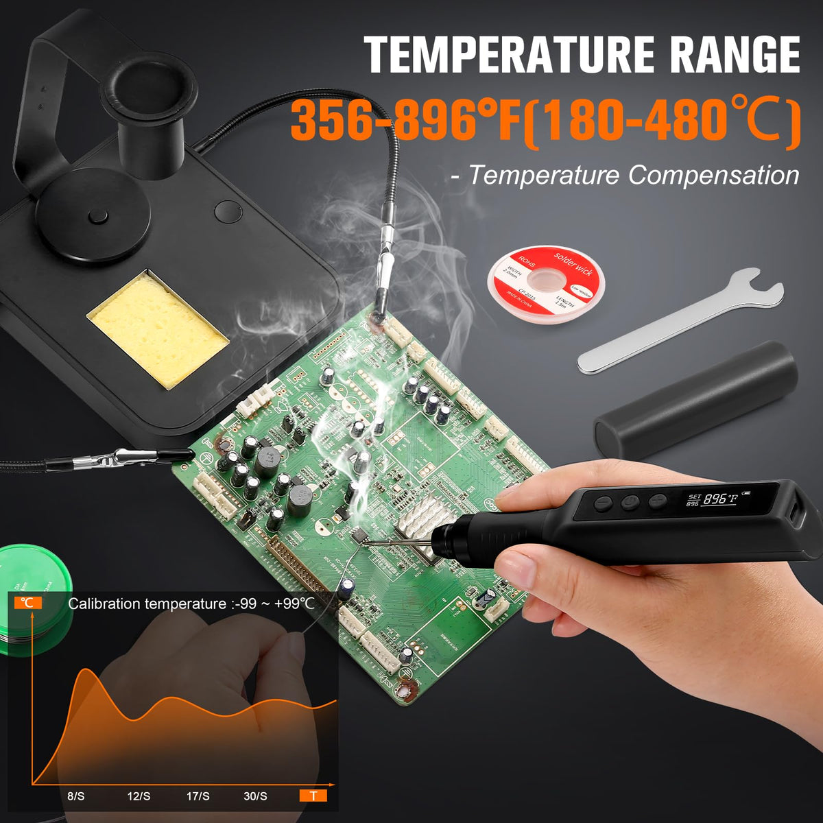 Crtsweker OLED temperature display for accurate heat control.