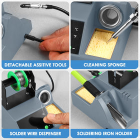 Crtsweker soldering station compact design saves workspace in small shops.