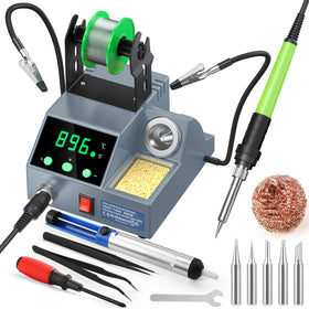 Crtsweker soldering station front view showing compact footprint for tight spaces.