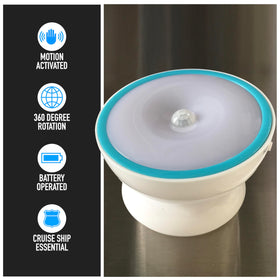 Cruise On metal-surface mount light stays secure in tight spaces.