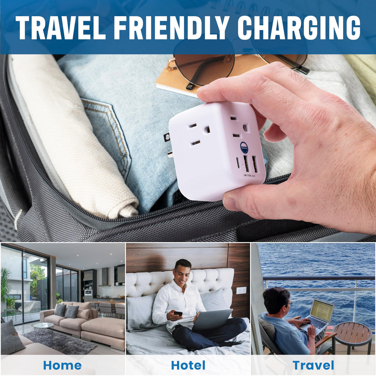 Cruise On non-extension cord design for organized cabins