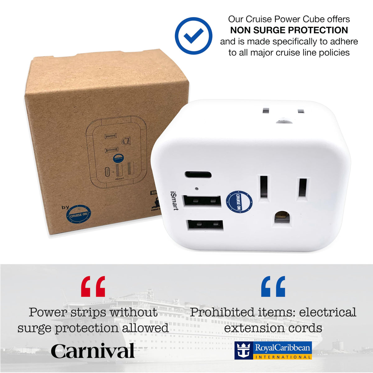 Cruise On non-surge design highlights safe power on board.