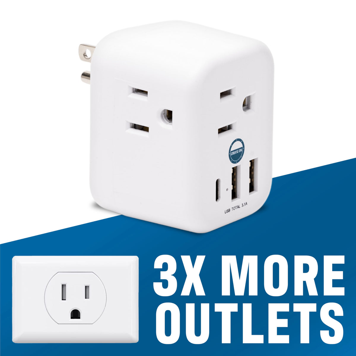 Cruise On travel-sized power strip fits in carry-on
