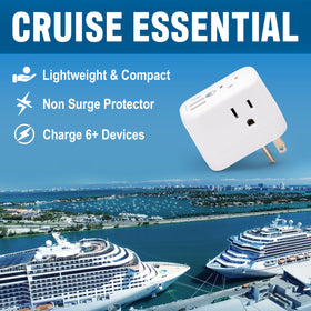 Cruise On non-surge power strip with USB for onboard charging