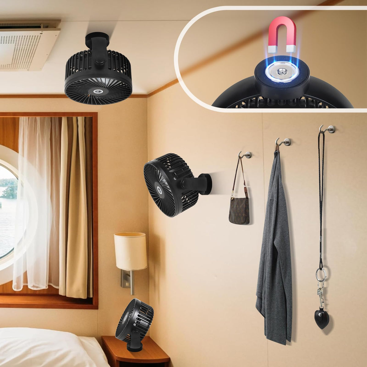 CruiSeaU 12000mAh battery powers long-lasting cooling and charging.