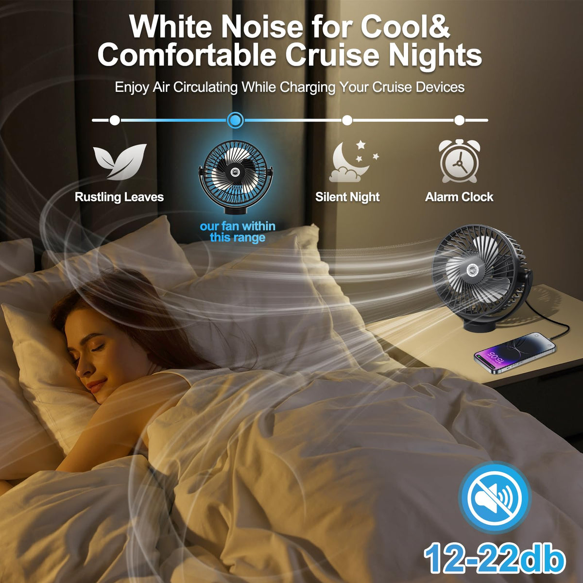 CruiSeaU adjustable timer and LED light for customizable sleep or ambiance.