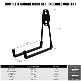CRXCRC black finish hooks blend into garage walls for organized storage