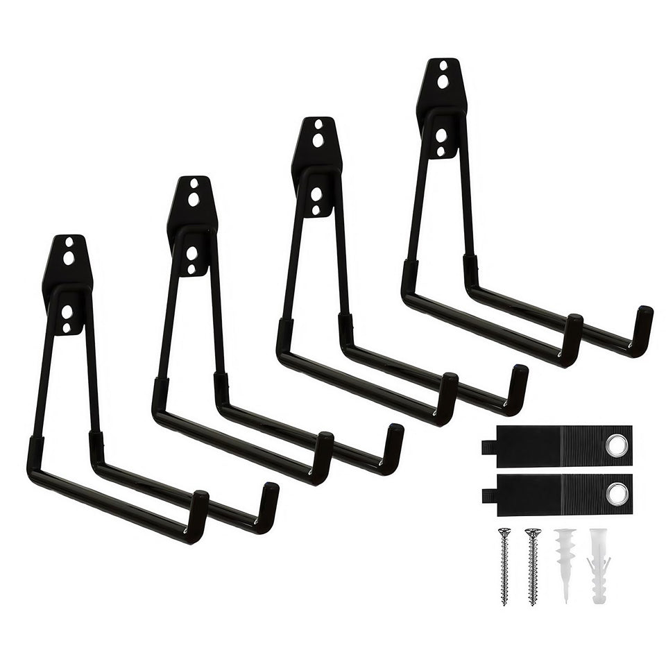 CRXCRC garage hooks four-pack, front view, ideal for ladder organization
