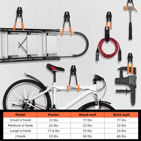 CRXCRC heavy-duty hooks holding a ladder to demonstrate support