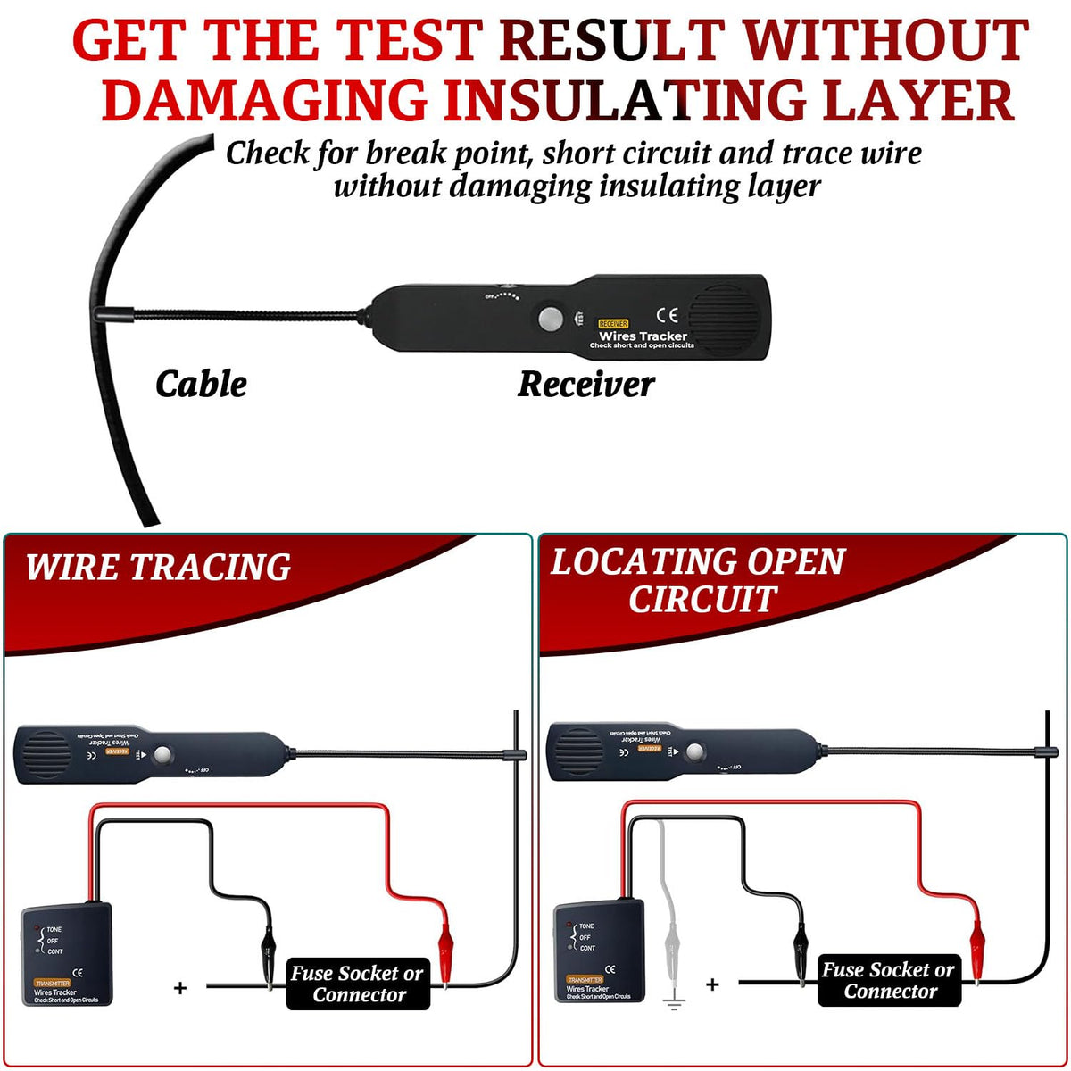 CrysGuard signal transmitter shows clear path tracing for hidden wires.
