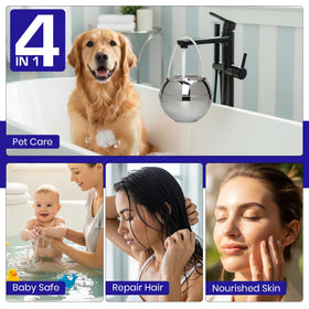 Crystal Quest chrome bath filter demonstrates long-lasting filtration for up to 2,500 gallons