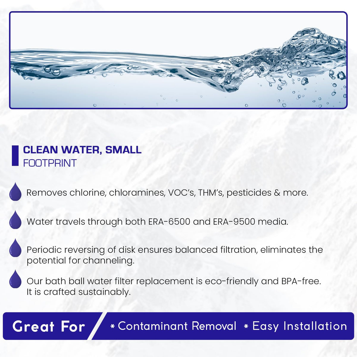 Crystal Quest bath ball cartridge with BPA-free eco design promotes healthier bathroom routines.