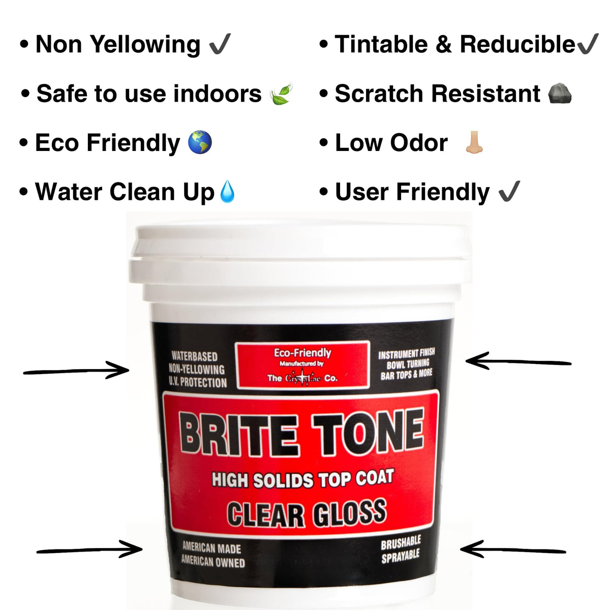 CrystaLac Brite Tone brush-application demonstrating easy brushable coating