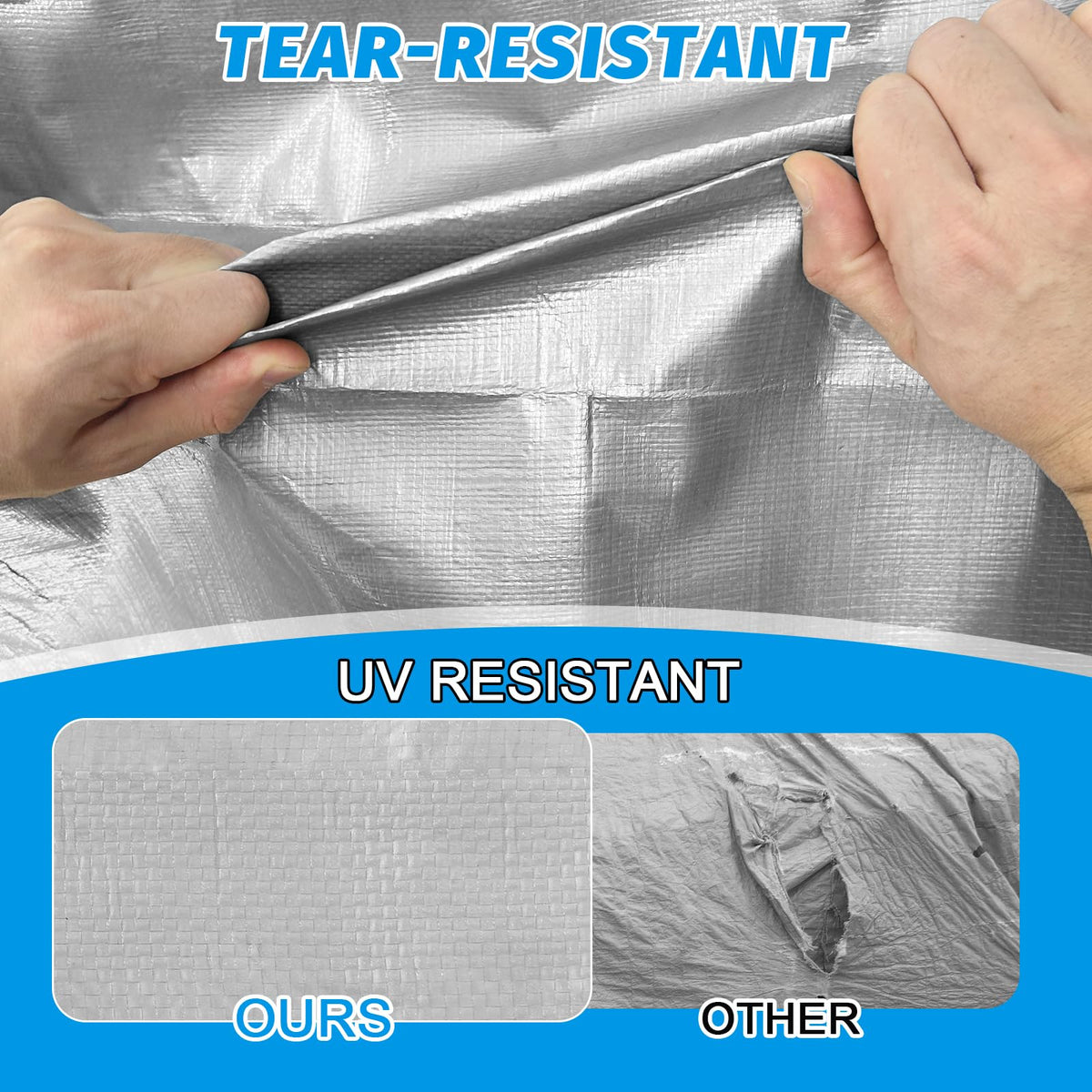 CSCRI tarp rustproof aluminum grommets every 23-6 inches simplify securing.