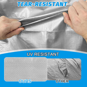 CSCRI tarp rustproof aluminum grommets every 23-6 inches simplify securing.