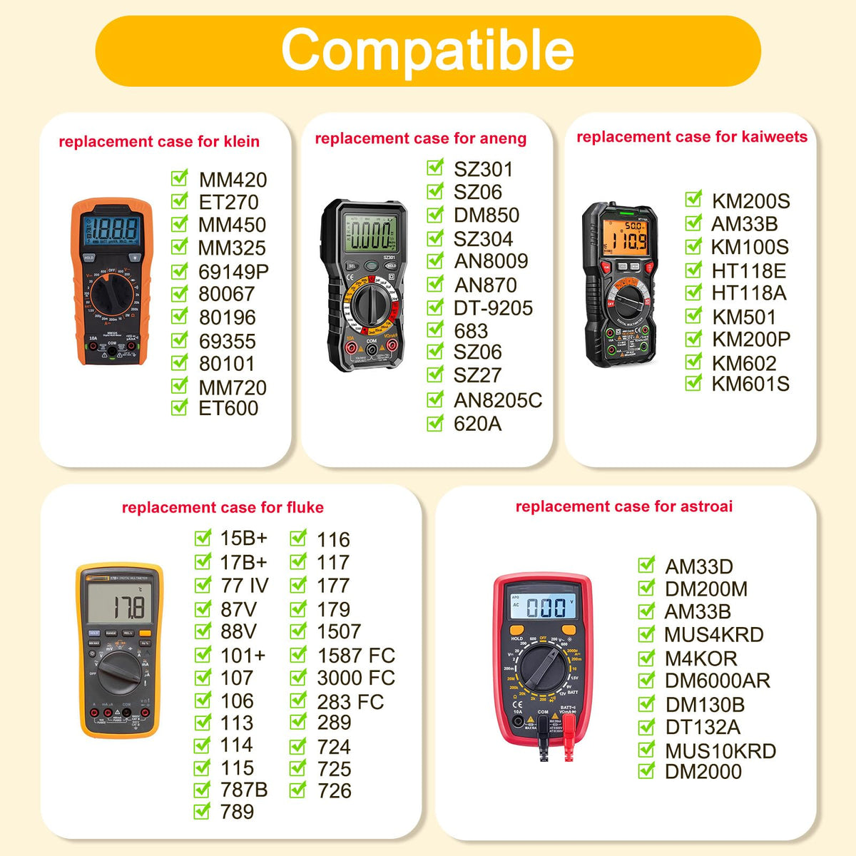 CSDWELL hard multimeter case interior layout with mesh pocket keeps accessories organized