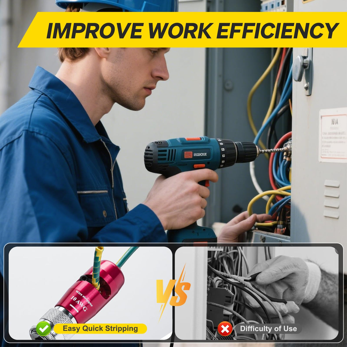 Csyibeielec drill connector enables easy length adjustment during stripping.