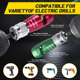 Csyibeielec six-in-one toolbox covers stripping, twisting, and drill connection needs.