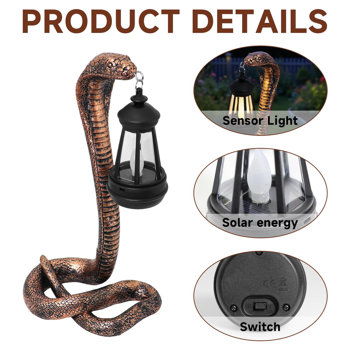 CSZLSMH brass snake sculpture designed for outdoor decor durability