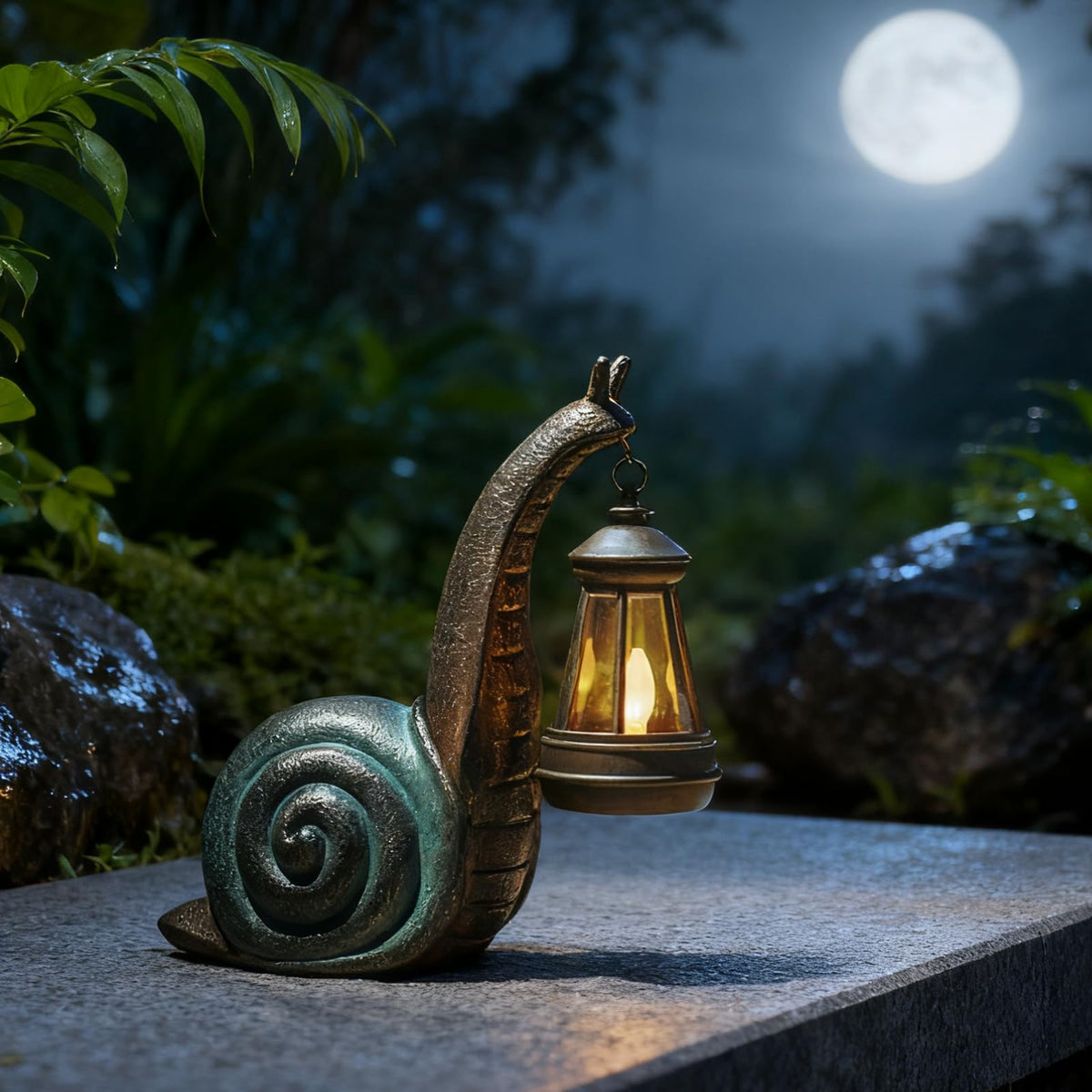 CSZLSMH snail light brightens entryway and walkway at night.