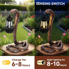 CSZLSMH weatherproof snake statue placed on a patio for year-round use
