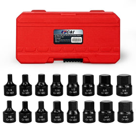C&T 16-piece low-profile hex driver set in a heavy-duty case for versatile repairs.