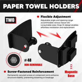 CT 4-piece paper towel holder setup on a workspace for quick cleanup.