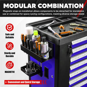 CT 4-piece back-magnet design secures tools without scratching.