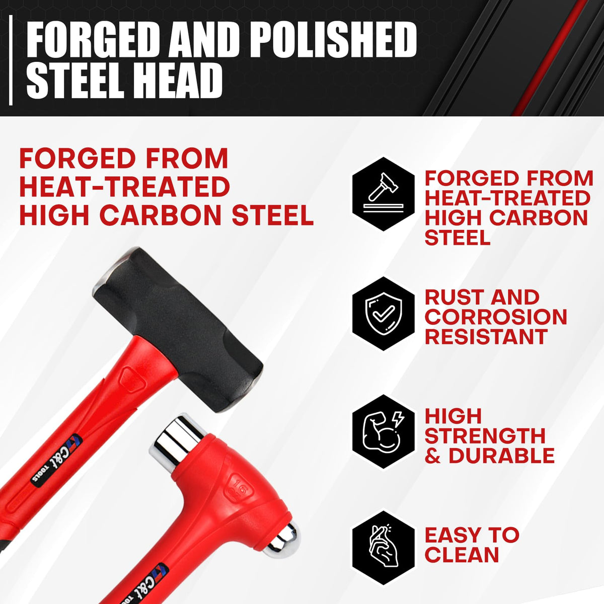 C&T 32oz Ball Peen Hammer for heavy duty metal work and construction tasks.