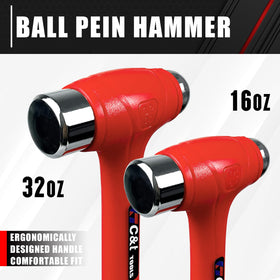C&T Hammer Set with fiberglass handle improves grip and minimizes fatigue.