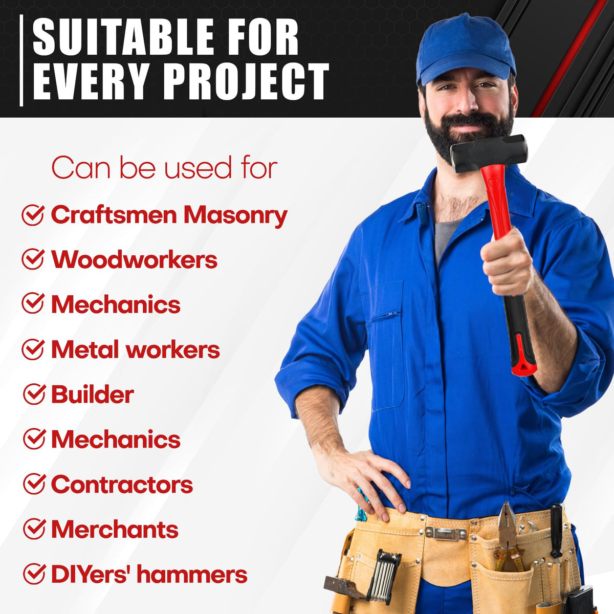 C&T 5-Piece Hammer Set ready for DIY projects and professional use.
