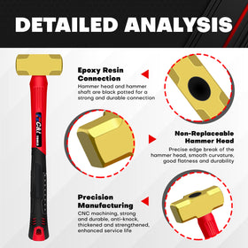 C&amp;T brass sledge hammer with fiberglass handle for a secure grip