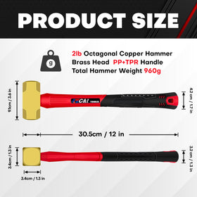 C&amp;T brass sledge hammer showing non-sparking design